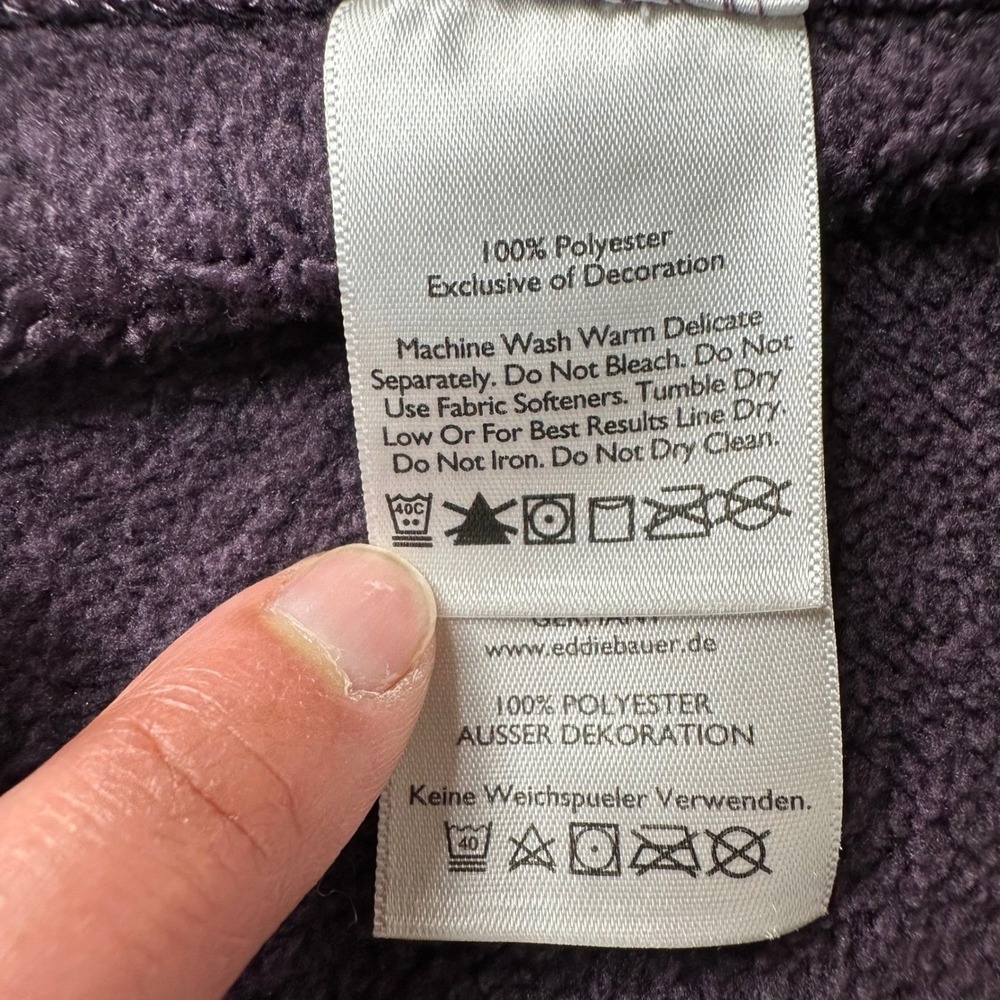 Eddie Bauer Fleece Pullover Heathered Purple Quarter Zip Jacket Gorpcore Sz 2XL - Picture 6 of 16